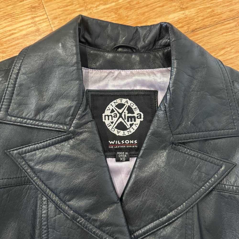 Maxima Vintage Wilson’s leather black blazer - Picture 2 of 7